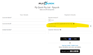 enter departure details slice pay flyquick