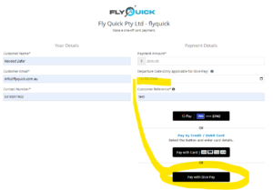 after enter departure details click on pay with Slicepay