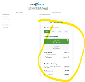 calculatior innstallments for slicepay flyquick
